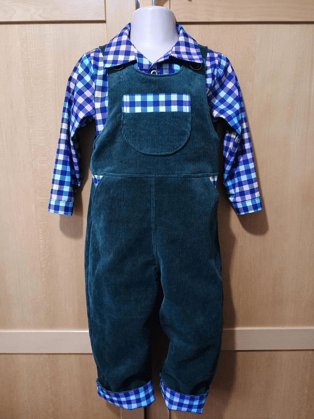 Dungarees - 2 yrs (92 cm).   Bottle green needlecord