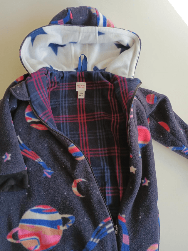 Coverall - 12 mth (80 cm).   Planets fleece