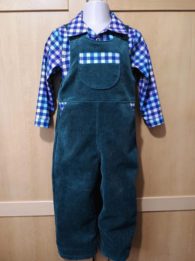 Dungarees - 2 yrs (92 cm).   Bottle green needlecord