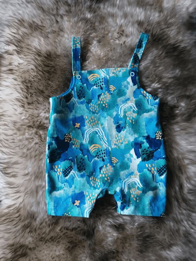 Rompers - 3-6 mth (6-7 kg).   Aqua watercolour